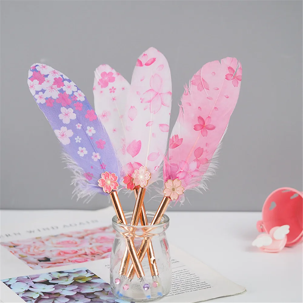 1pc Romantic Sakura Feather Gel Pen Kawaii Stationery Wedding Party Signature Pens Elegant Writing Tools Office School Supplies
1pc Romantic Sakura Feather Gel Pen Kawaii Stationery Wedding Party Signature Pens Elegant Writing Tools Office School Supplies