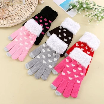 1Pair Women Winter Warm Heart Pattern Thick 3 Fingers Touch Screen Knit Stretch Glovess New
1Pair Women Winter Warm Heart Pattern Thick 3 Fingers Touch Screen Knit Stretch Glovess New
