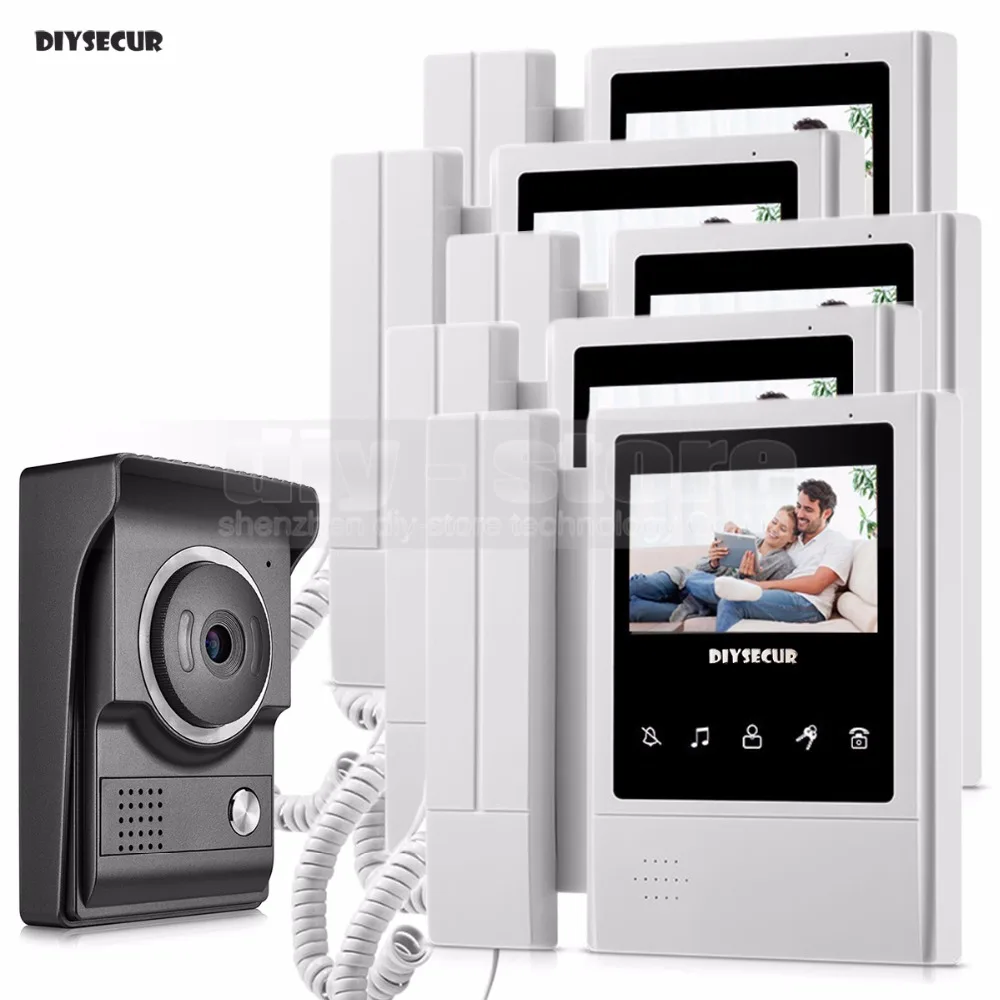 DIYSECUR 4.3inch Handheld Video Intercom Door Phone Bell 700TV Line Night Vision HD Camera for Home Office Factory | Безопасность и