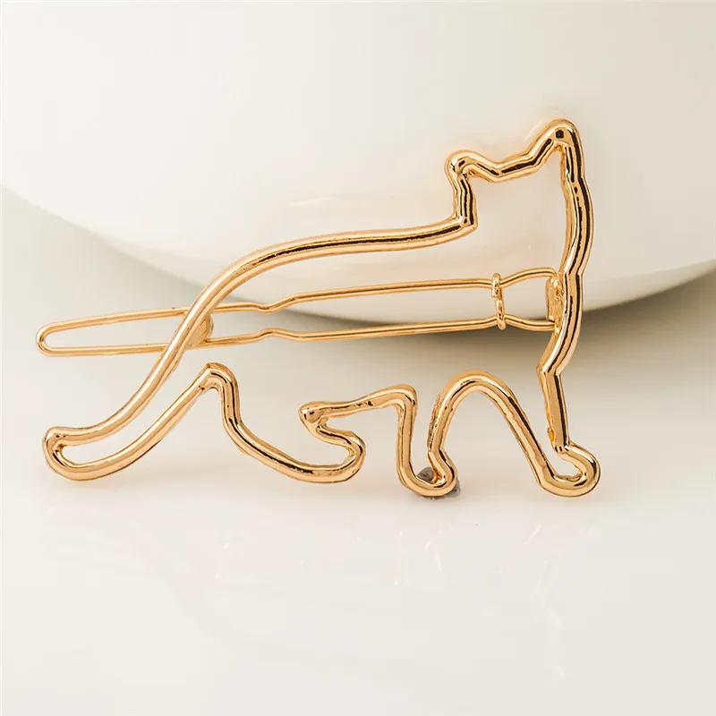 Lovely Cat Hair Clip Cute Animal Hollow Cat Hair clips and pins Fashion Metal Hair Barrettes Silver And Gold Hair Accessories
Lovely Cat Hair Clip Cute Animal Hollow Cat Hair clips and pins Fashion Metal Hair Barrettes Silver And Gold Hair Accessories