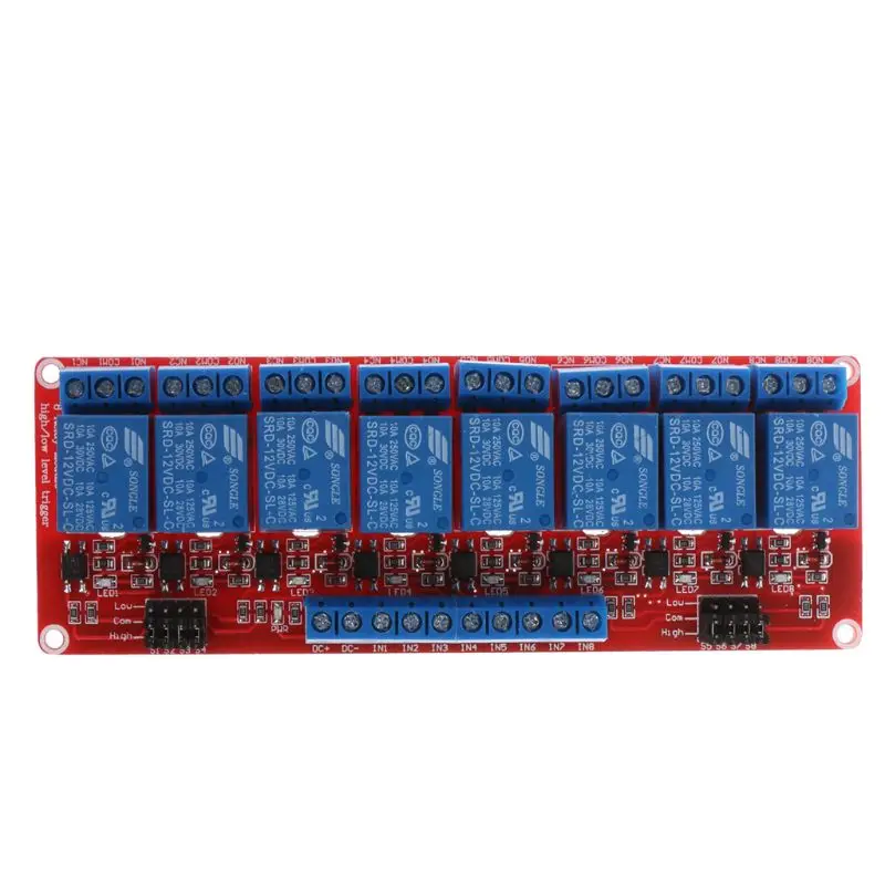 8 Channel 12VRelay Module High and Low Level Trigger Relay Control with Optocoupler
8 Channel 12VRelay Module High and Low Level Trigger Relay Control with Optocoupler