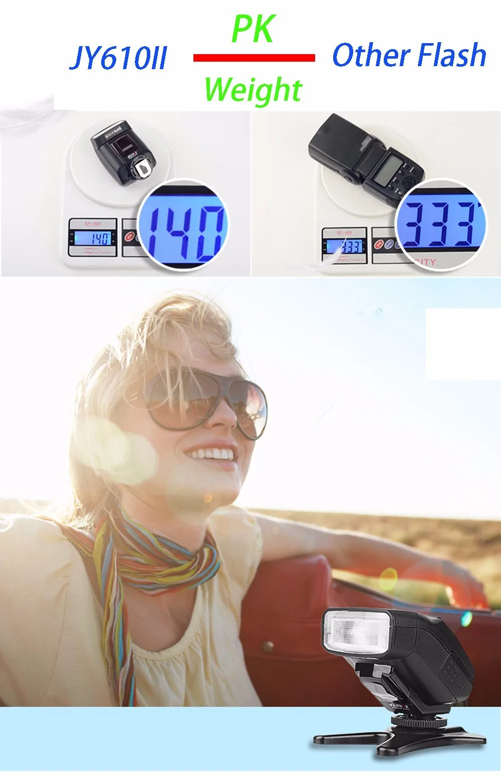 Universal On-camera Mini Flash Speedlite Viltrox JY-610 II JY610II Flashlight For Nikon D3300 D5300 D7100 for Canon 5D Mark DSLR