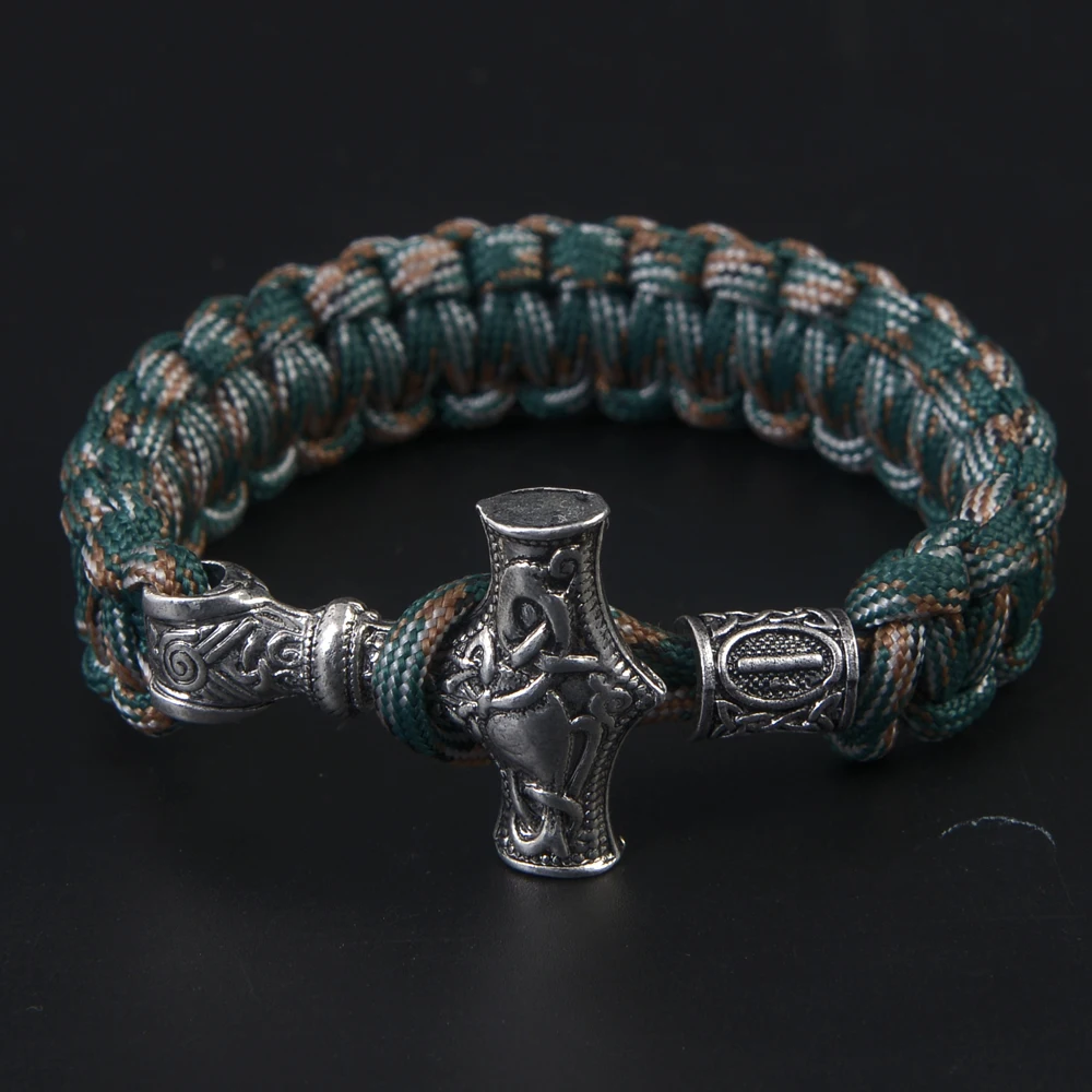 New Style Norse Viking Bracelets Thor Mjolnir Hammer Paracord Amuletceltic Rune Knot Amulet Scandinavian Bracelet Green Paracord
New Style Norse Viking Bracelets Thor Mjolnir Hammer Paracord Amuletceltic Rune Knot Amulet Scandinavian Bracelet Green Paracord