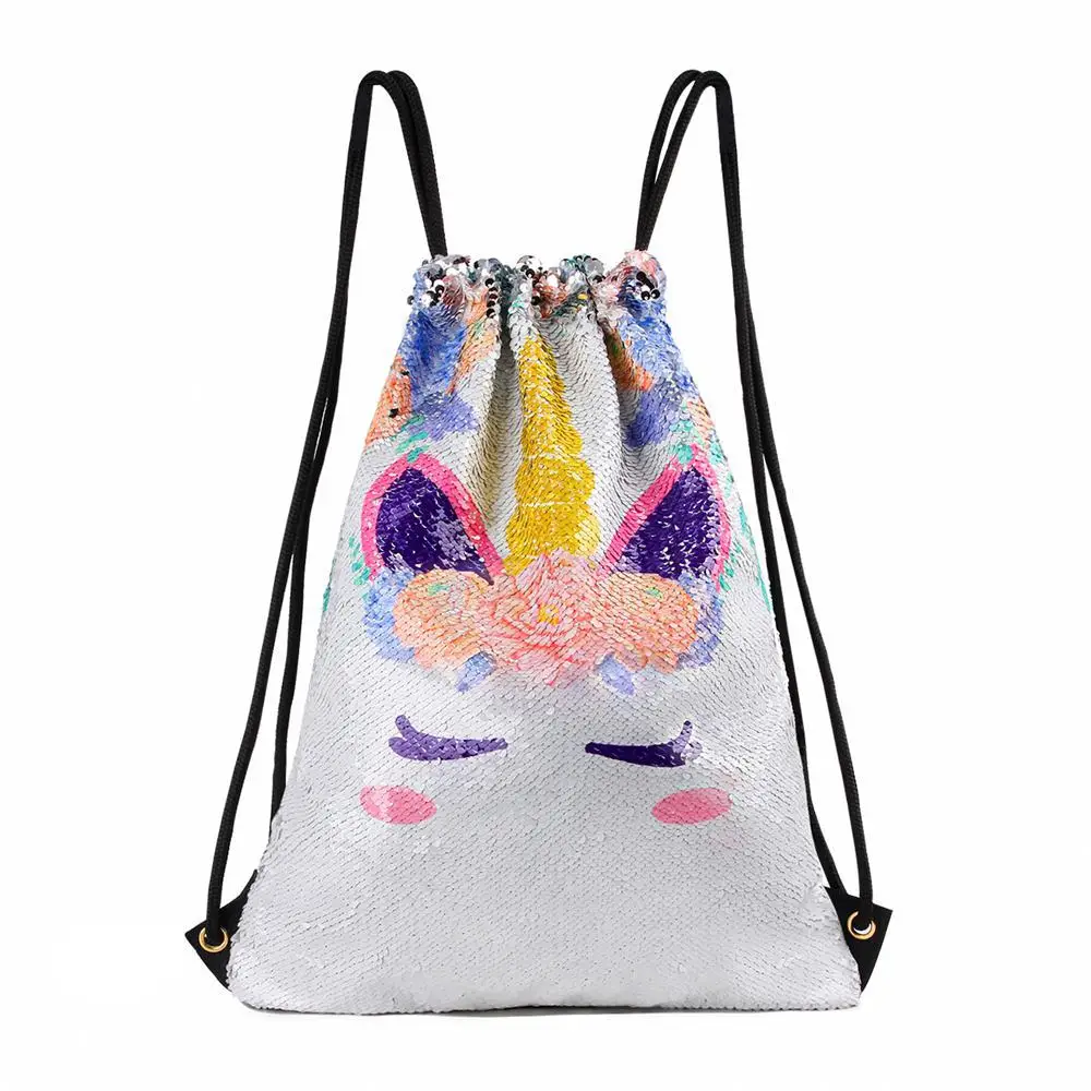 Unicorn Print Sequined Drawstring Backpacks Glittering Shoulder Bling Bags Girls Kids school bag
Unicorn Print Sequined Drawstring Backpacks Glittering Shoulder Bling Bags Girls Kids school bag