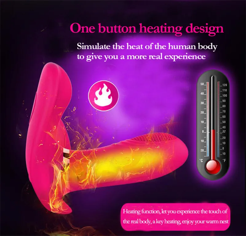 Wireless Butterfly Vibrator Magic Wand Women G-spot Vibrators Remote Control Charging Warmed Vibrating Body Massager Sex Toy 2