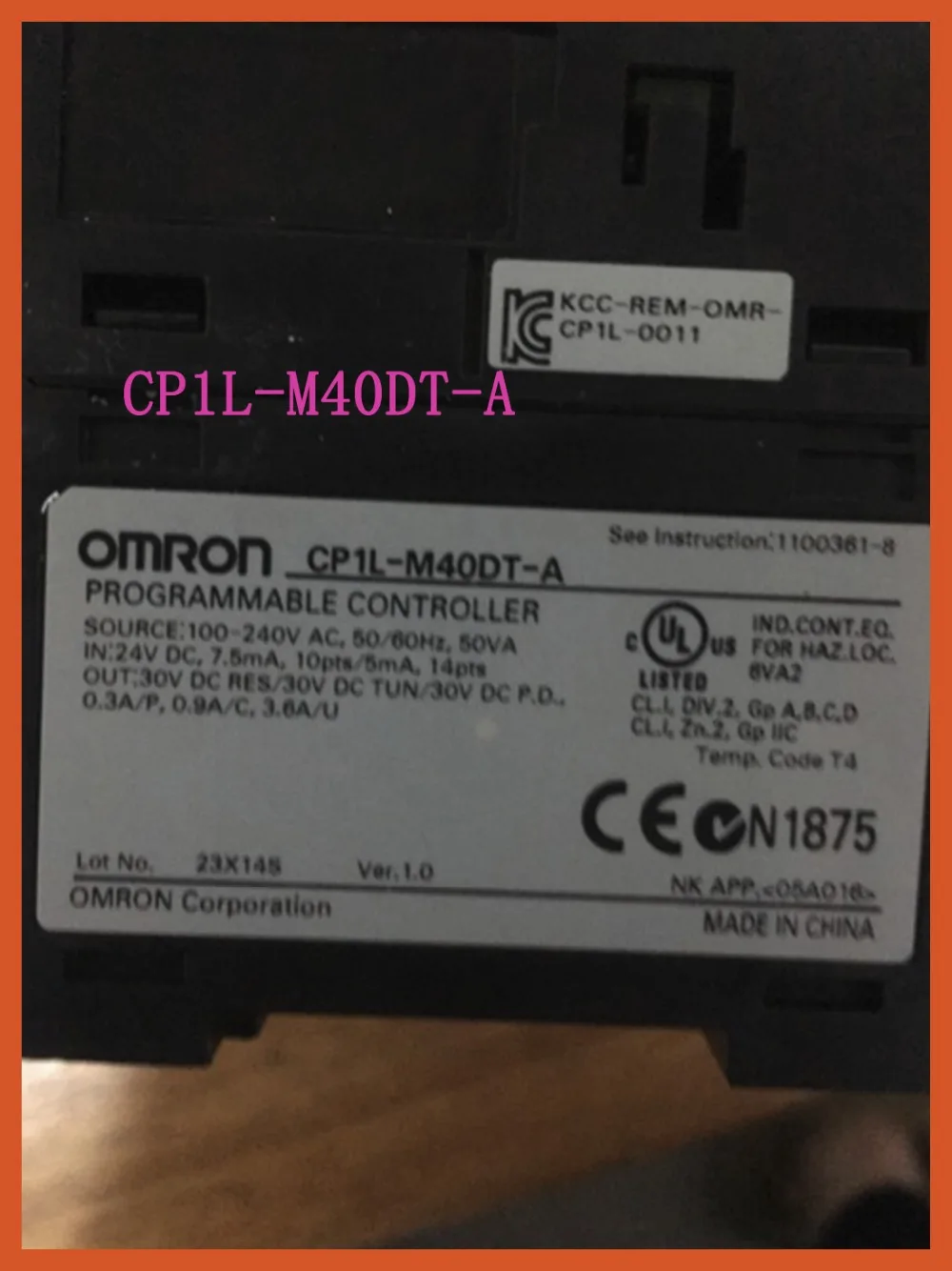 Оригинальный CP1L-M40DT-A 24 DI 16 DO транзистор входной 18-точечный транзистор выходной 12-точечный PLC AC100-240V программируемый контроллер
Оригинальный CP1L-M40DT-A 24 DI 16 DO транзистор входной 18-точечный транзистор выходной 12-точечный PLC AC100-240V программируемый контроллер