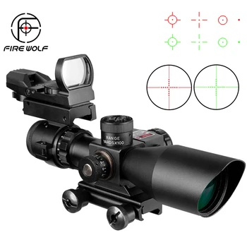 Fire Wolf 2.5-10x40 Sight Combination Suit Tactical Rifle Scope Laser Hunting illuminated Riflescope Sight+Reflex Red Dot
Fire Wolf 2.5-10x40 Sight Combination Suit Tactical Rifle Scope Laser Hunting illuminated Riflescope Sight+Reflex Red Dot