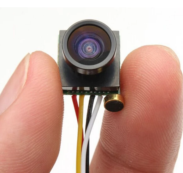 Фото Сверхмаленькая цветная видеокамера 600TVL mini FPV объектив 170 градусов с аудио для
