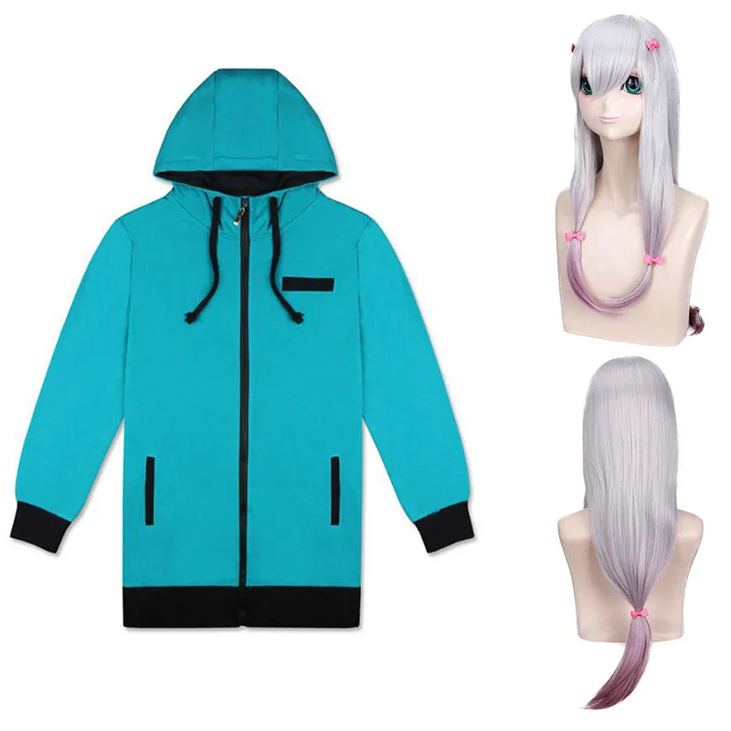 High quality Anime Girl Eromanga Sensei Izumi Sagiri Cosplay hoodie and wig Erotic Comic Teacher Costume Clothing jacket + wig
High quality Anime Girl Eromanga Sensei Izumi Sagiri Cosplay hoodie and wig Erotic Comic Teacher Costume Clothing jacket + wig