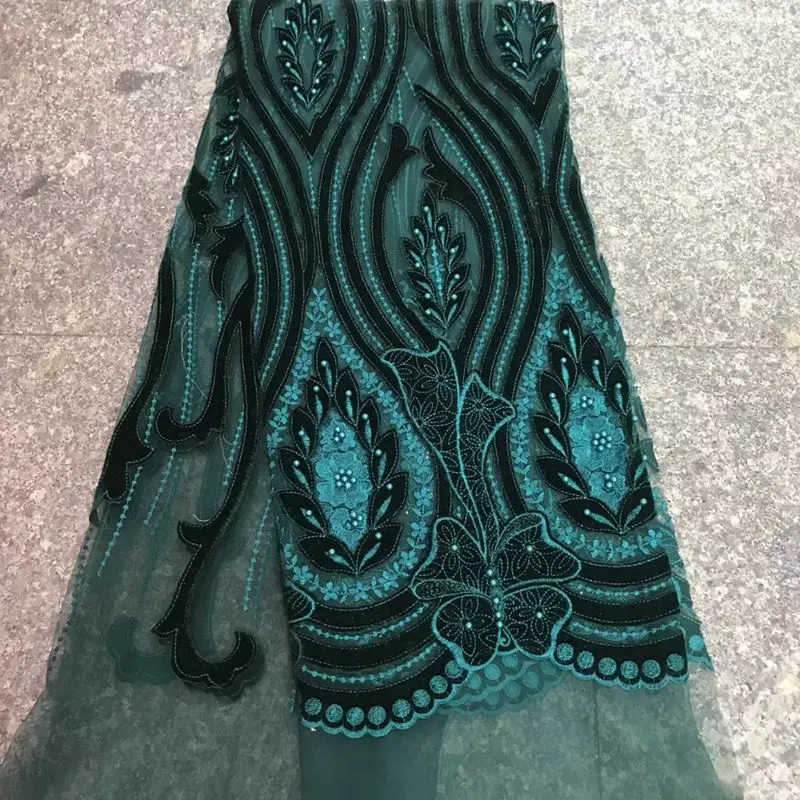 New arrival african velvet net lace fabrics high quality Green tulle lace fabric for party dress
New arrival african velvet net lace fabrics high quality Green tulle lace fabric for party dress