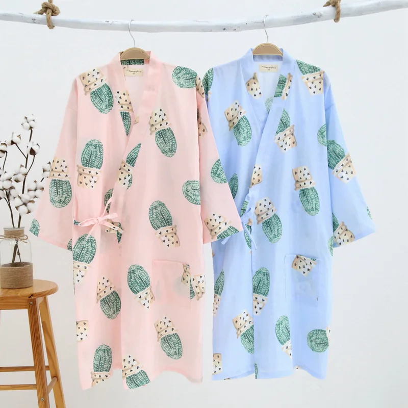 KISBINI 2018 Summer Women Nightgown Japanese Nightdress Robe Cactus Printed Thin Bathrobe Kimono Style Comfortable Homewear
KISBINI 2018 Summer Women Nightgown Japanese Nightdress Robe Cactus Printed Thin Bathrobe Kimono Style Comfortable Homewear