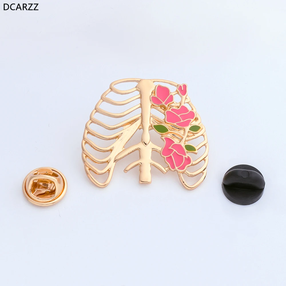 Chest with Flowers pins Anatomical Gothic Brooches Skeleton Heart Goth Punk brooch doctor nurse gift Medical Jewelry Wholesale
Chest with Flowers pins Anatomical Gothic Brooches Skeleton Heart Goth Punk brooch doctor nurse gift Medical Jewelry Wholesale