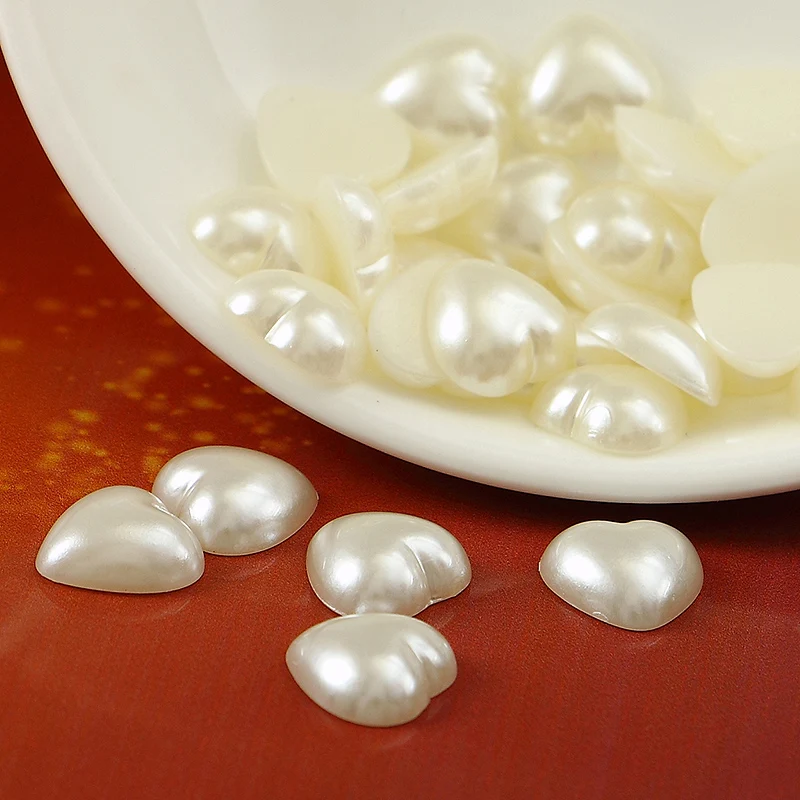 Ivory color Glue on Half Heart Acrylic Imitation Flatback Pearl Beads for Jewelry Making /Nail Art /Phone Gel Polish Decoration
Ivory color Glue on Half Heart Acrylic Imitation Flatback Pearl Beads for Jewelry Making /Nail Art /Phone Gel Polish Decoration