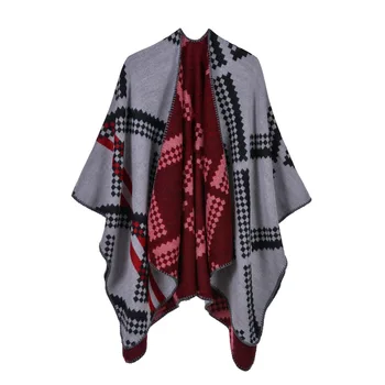 Fashion Pashmina Women Scarf Thickening Warm Winter Plaid Scarf Shawl Reversible Cape Shawl Wrap Blanket Warm Poncho
Fashion Pashmina Women Scarf Thickening Warm Winter Plaid Scarf Shawl Reversible Cape Shawl Wrap Blanket Warm Poncho
