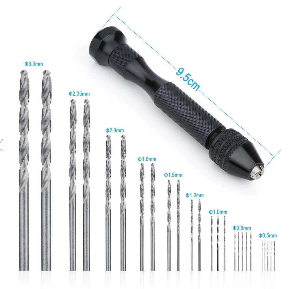 Hand Drill Chuck Adjuestable Micro Pin Vice+25pcs Micro Twist Drill Bit Set for DIY Jewelry Carving Tool Kit Set
Hand Drill Chuck Adjuestable Micro Pin Vice+25pcs Micro Twist Drill Bit Set for DIY Jewelry Carving Tool Kit Set