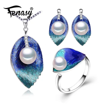FENASY Pearl Jewelry sets 925 Sterling Silver Cloisonne earrings ring stud earrings natural Pearl leaf necklace for women love
FENASY Pearl Jewelry sets 925 Sterling Silver Cloisonne earrings ring stud earrings natural Pearl leaf necklace for women love
