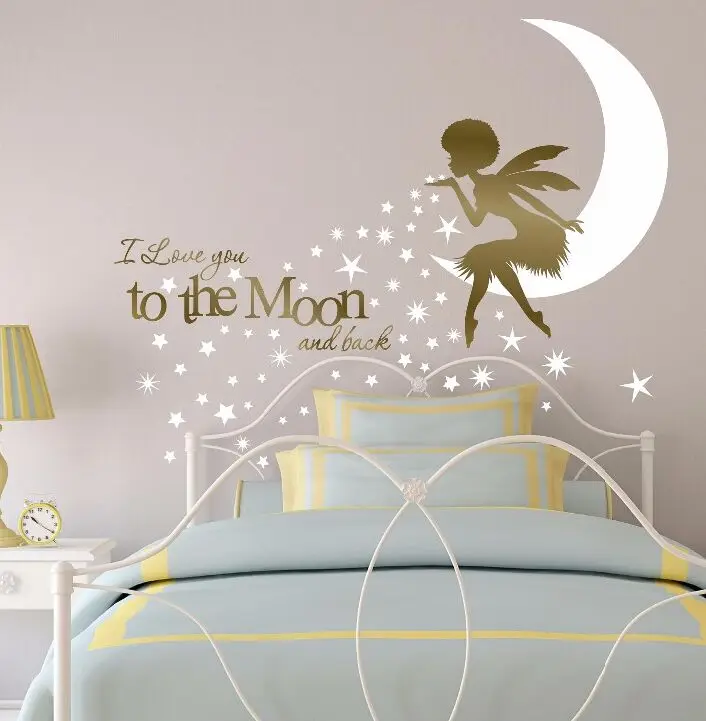 African Fairy Wall Sticker I Love You to the Moon Nursery Fairy Wall Decal Kids Bedroom Decor Afro Girl Fairy Wall Art AY0153
African Fairy Wall Sticker I Love You to the Moon Nursery Fairy Wall Decal Kids Bedroom Decor Afro Girl Fairy Wall Art AY0153