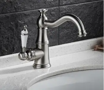 Brushed basin faucet European bathroom washbasin mixer Hot and cold water rotator 9080 
Brushed basin faucet European bathroom washbasin mixer Hot and cold water rotator 9080