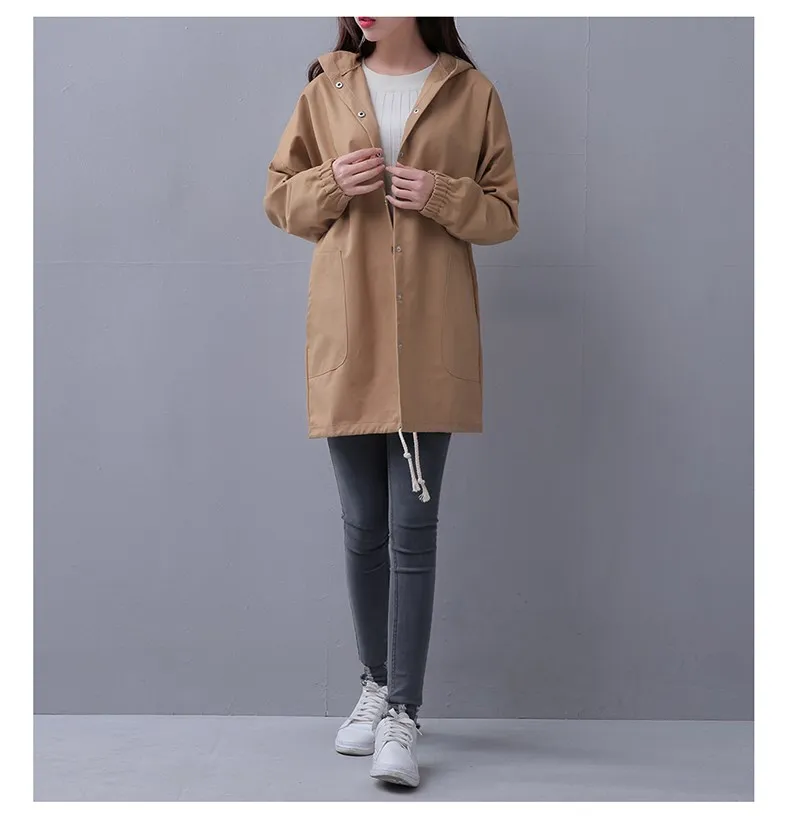 Hot Sale Autumn 2018 Fashion Women Trench Coats With Hood Drawstring Hem Long Sleeves Coat Ladies Slim Windbreaker Streetwear
Hot Sale Autumn 2018 Fashion Women Trench Coats With Hood Drawstring Hem Long Sleeves Coat Ladies Slim Windbreaker Streetwear