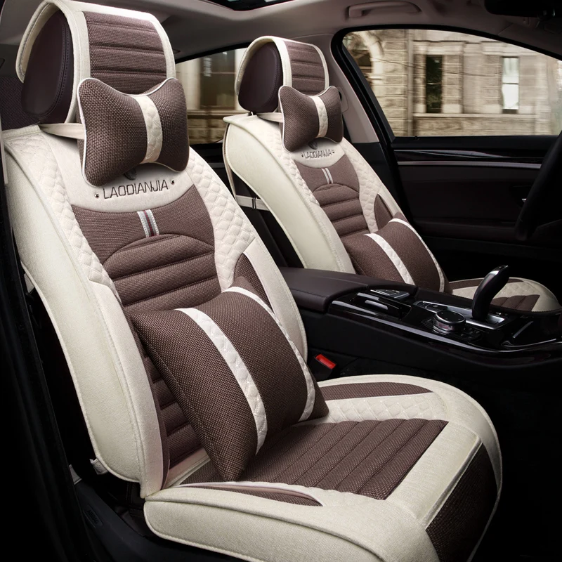 3D Car Seat Cover Cushion Flax For Toyota Corolla RAV4 Prius Prado Highlander Sienna zelas verso Mark X Crown | Автомобили и