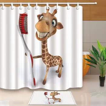 Home Decor Shower Curtains Funny Giraffe with Toothbrush Bath Screens Polyester Fabric Waterproof and Mildew Proof with 12 Hooks
Home Decor Shower Curtains Funny Giraffe with Toothbrush Bath Screens Polyester Fabric Waterproof and Mildew Proof with 12 Hooks