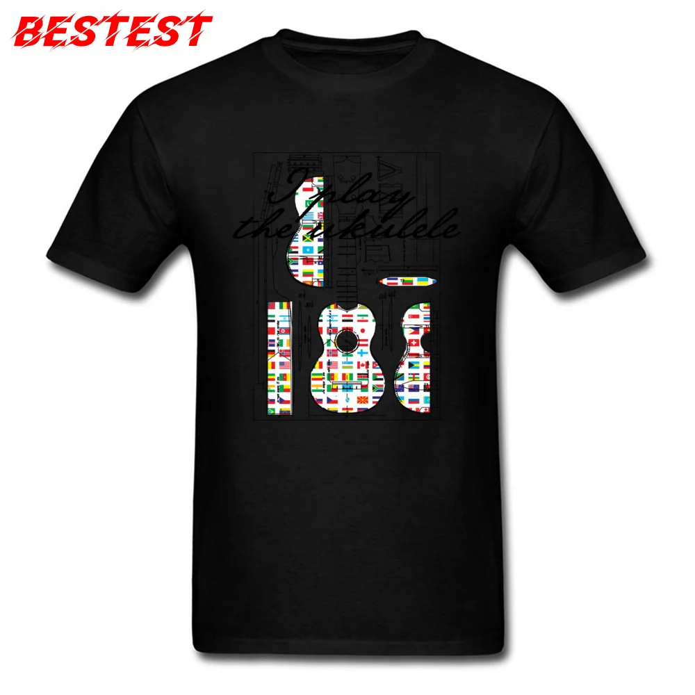 Design Top T-shirts Europe Short Sleeve Designer Round Neck 100% Cotton Tops Shirt Hip hop Top T-shirts for Men April FOOL DAY I play the ukulele world ukulele players black