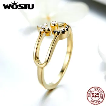 WOSTU 100% Real 925 Sterling Silver Ring Gold Color Zircon Wedding Rings For Women Party Engagement Wedding Jewelry Gift BNR020
WOSTU 100% Real 925 Sterling Silver Ring Gold Color Zircon Wedding Rings For Women Party Engagement Wedding Jewelry Gift BNR020