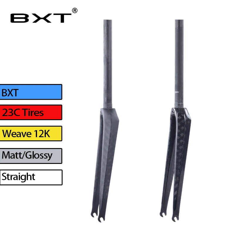BXT 700C Road bicycle fork UD/12k Black Straight matt/glossy super light carbon fork V Brakes road bike front fork bicycle parts
BXT 700C Road bicycle fork UD/12k Black Straight matt/glossy super light carbon fork V Brakes road bike front fork bicycle parts