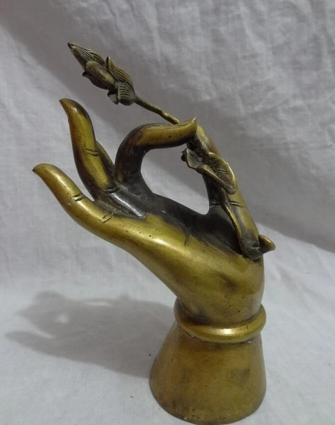S2889 9" Chinese Bronze Buddhist Lotus Kwan-Yin GuanYin Buddha Hand Statue Holder D0317
S2889 9" Chinese Bronze Buddhist Lotus Kwan-Yin GuanYin Buddha Hand Statue Holder D0317
