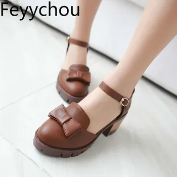 Women's Pumps High Heel Pu Round Toe Buckle Platform Butterfly-knot 2018 Summer New Sexy Fashion Casual Beige Brown Size 34-43
Women's Pumps High Heel Pu Round Toe Buckle Platform Butterfly-knot 2018 Summer New Sexy Fashion Casual Beige Brown Size 34-43