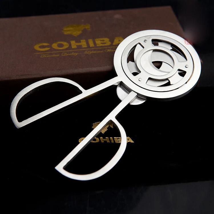 

COHIBA Triple 3 Blades Stainless Steel Silver Tone Cigar Cutter Pocket Gadgets Zigarre Cutter Knife Cuban Cigars Scissors