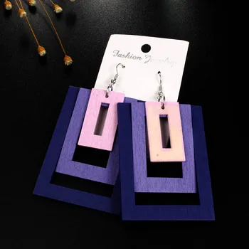 Natural Wood Circle Geometric Round Rectangle Multilayer Square Hollow Drop Earrings 1Pair Big Graceful Wooden Multicolor
Natural Wood Circle Geometric Round Rectangle Multilayer Square Hollow Drop Earrings 1Pair Big Graceful Wooden Multicolor