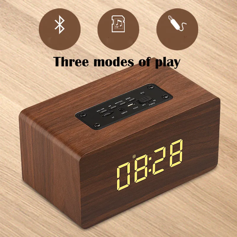 Wireless Bluetooth electronic FM radio alarm clock with snooze function TF card LED digital clock Portable Column Subwoofer
Wireless Bluetooth electronic FM radio alarm clock with snooze function TF card LED digital clock Portable Column Subwoofer