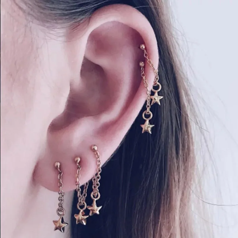 Fashion Stars Chain Tassels Dangle Earrings Women Simple Silvery Golden Girls Tassels Graceful drop Earrings party Jewelry
Fashion Stars Chain Tassels Dangle Earrings Women Simple Silvery Golden Girls Tassels Graceful drop Earrings party Jewelry