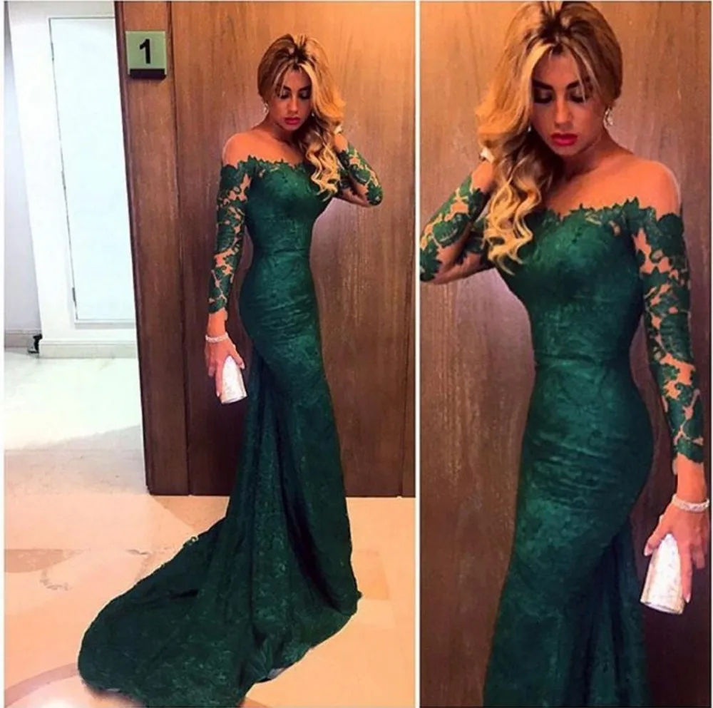 2017 Dark Green Evening Dresses Long Sleeve Custom Made Mermaid Prom Dress Gown For Women Formal Party
2017 Dark Green Evening Dresses Long Sleeve Custom Made Mermaid Prom Dress Gown For Women Formal Party