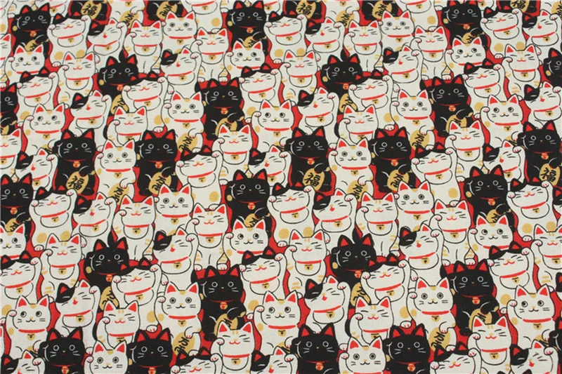 Description Picture 4 of item150CM*50CM cotton fabric Japanese soft breeze cartoon cat printing fabric, handmade DIY patchwork mouth gold package cloth