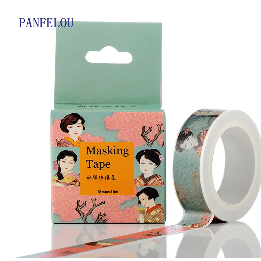 PANFELOU 1.5CMx10M The kimono cartoon Stickers border masking adhesive line paper washi tape DIY Scrapbooking Hand account
PANFELOU 1.5CMx10M The kimono cartoon Stickers border masking adhesive line paper washi tape DIY Scrapbooking Hand account