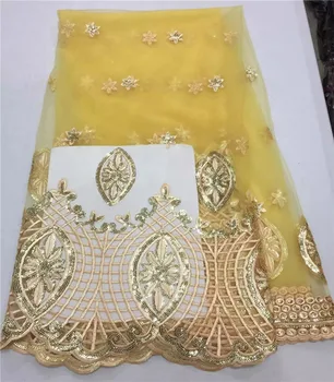 royal blue|Latest African George Swiss Voile Lace Fabric With Lots Of Sequins free shipping 5 yards/lot embroidery lace LJ