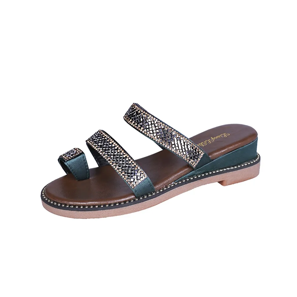 SAGACE New Ladies Flat with Crystal Casual Women's Rhinestone Slippers Fashion Wild Word Set Toe Thick Bottom Sandals 2019
SAGACE New Ladies Flat with Crystal Casual Women's Rhinestone Slippers Fashion Wild Word Set Toe Thick Bottom Sandals 2019