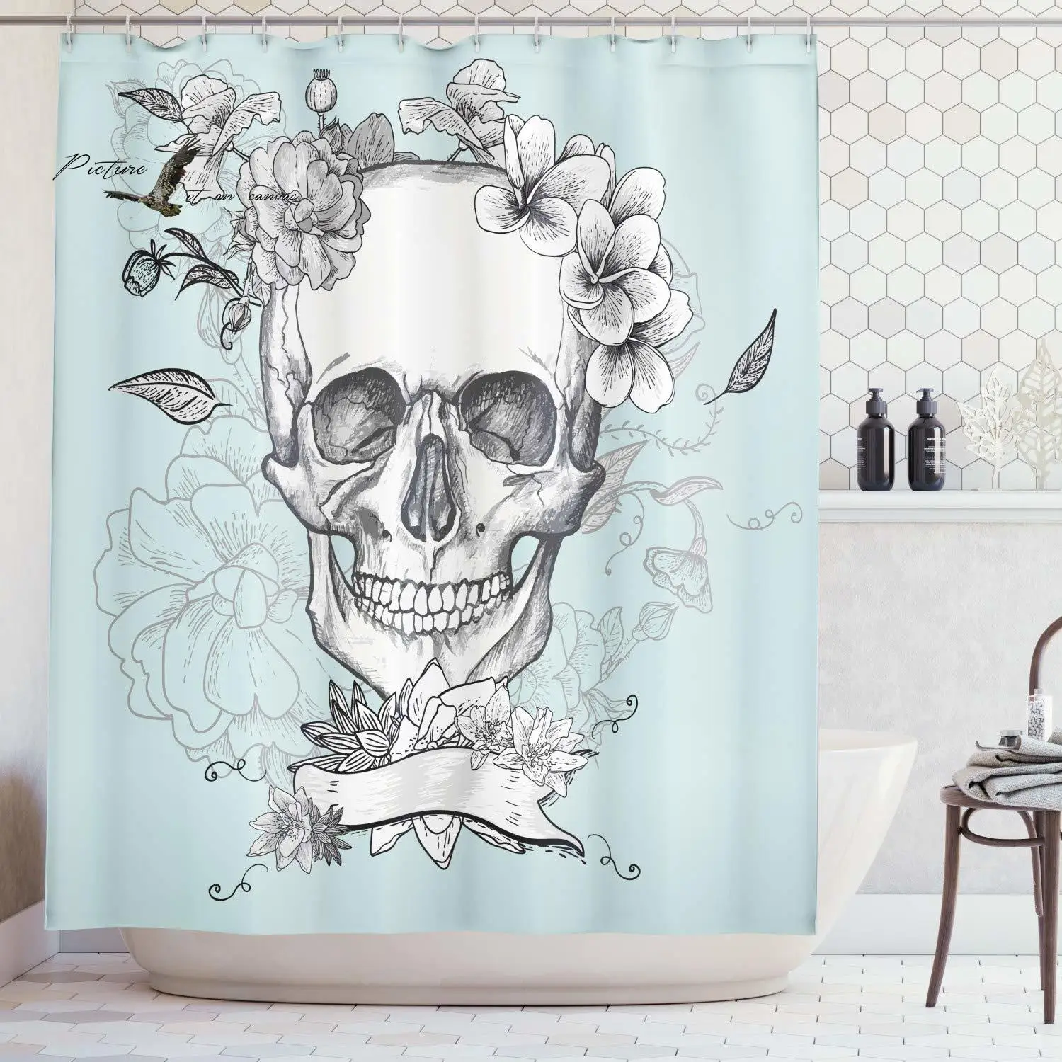 Grunge Home Decor Shower Curtain Set Skull and Flowers Day of The Dead Mexican Traditional Celebration Symbolic Art Bathroom
Grunge Home Decor Shower Curtain Set Skull and Flowers Day of The Dead Mexican Traditional Celebration Symbolic Art Bathroom