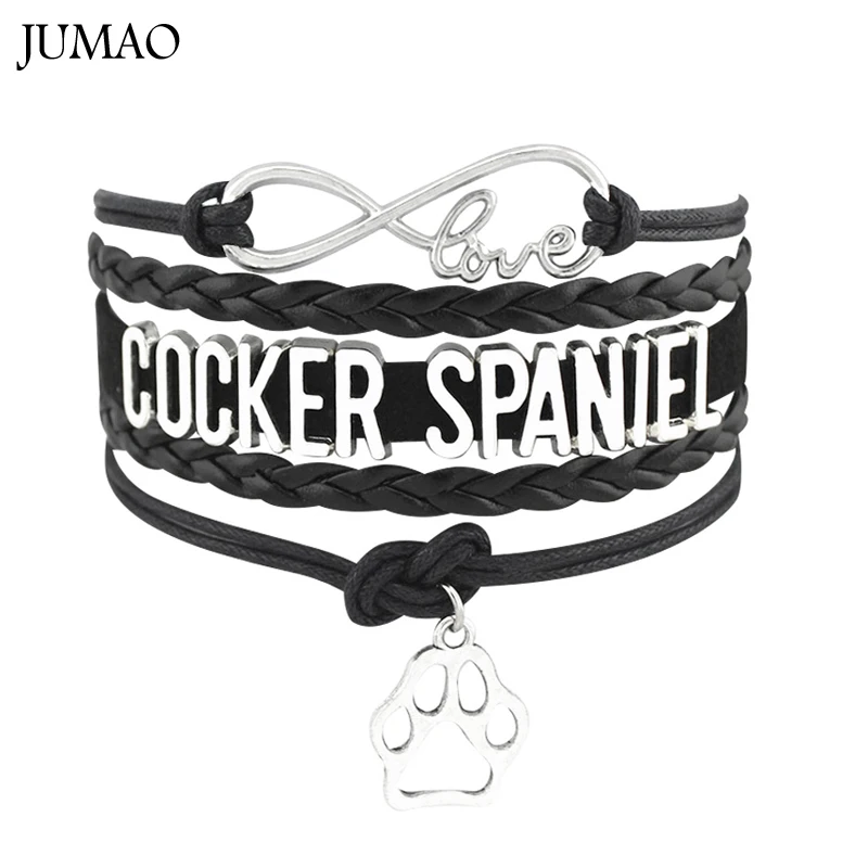 Infinity Love Cocker Spaniel Bracelets & Bangles Dog Paw Leather Wrap For Men Women Bracelet Fashion Jewelry
Infinity Love Cocker Spaniel Bracelets & Bangles Dog Paw Leather Wrap For Men Women Bracelet Fashion Jewelry
