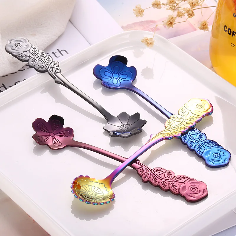 Stainless Steel Small Mini Flower Coffee Spoon Stirring Spoon Teaspoon Tea Spoon Dessert Spoon Tableware Gold Blue Black Purple
Stainless Steel Small Mini Flower Coffee Spoon Stirring Spoon Teaspoon Tea Spoon Dessert Spoon Tableware Gold Blue Black Purple