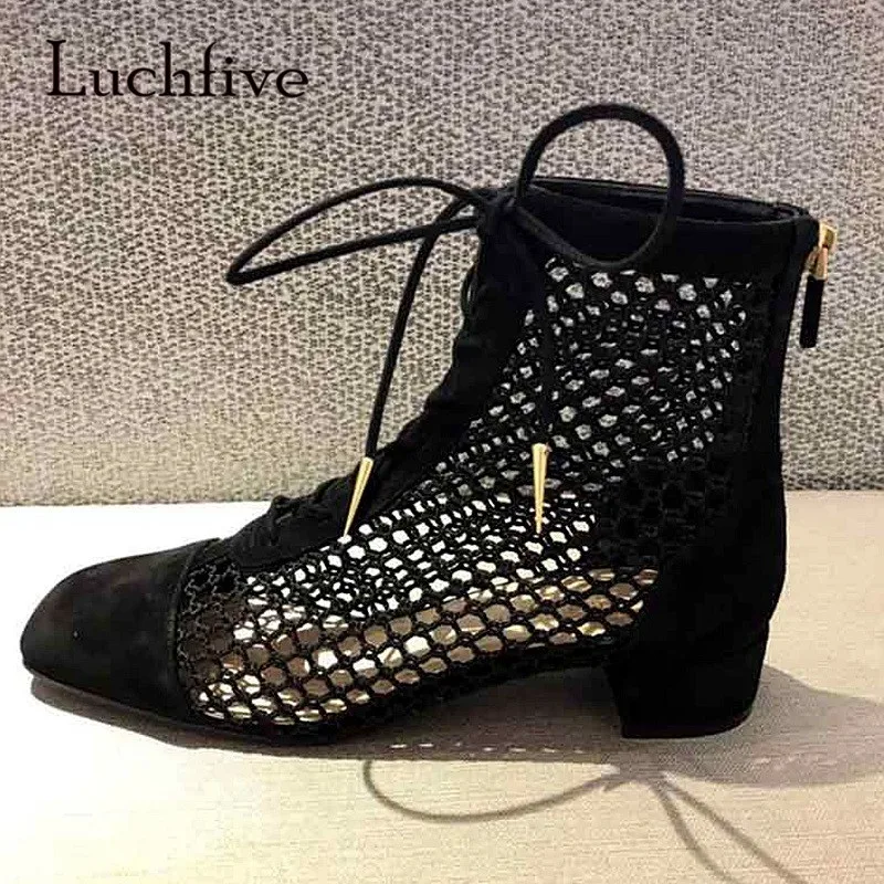 2018 Sexy Mesh Boots Woman Square Toe Hollow Cross Strap Ankle Boots Women Runway Gladiator Sandals
2018 Sexy Mesh Boots Woman Square Toe Hollow Cross Strap Ankle Boots Women Runway Gladiator Sandals