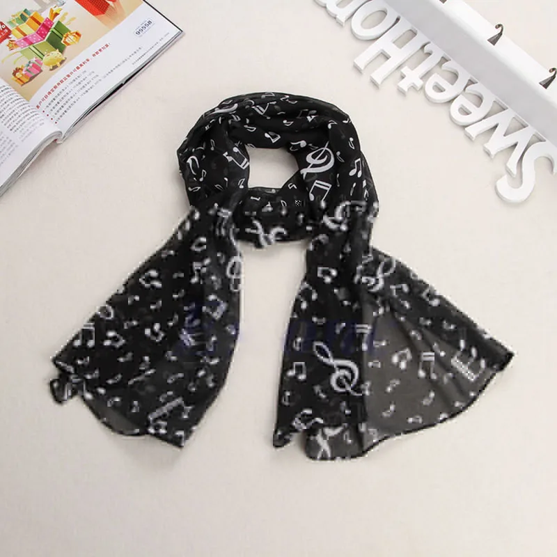 Women 2019 Spring Black Lady Musical Note Chiffon Neck Scarf Shawl Muffler Scarves Long Hot Item Useful
Women 2019 Spring Black Lady Musical Note Chiffon Neck Scarf Shawl Muffler Scarves Long Hot Item Useful