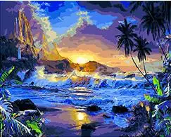 cioioil-T433 Storm at sunset Painting By Number landscape Hand Painted Oil Painting Unique For Home Decor 60x75cm