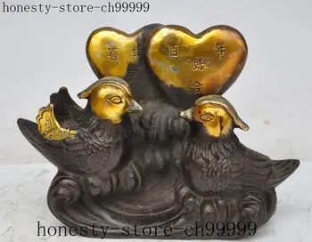 7"china fengshui bronze gilt Mandarin duck Lovers Couple lucky auspicious statue
7"china fengshui bronze gilt Mandarin duck Lovers Couple lucky auspicious statue