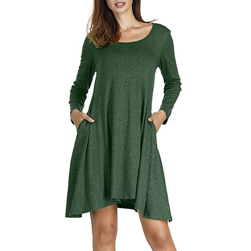 Swing Everyday Dresses of Women Dress-shirts Sexy Hippie Pockets Solid Green Loose Female Mini Dresses Vintage Elegant Vestido
Swing Everyday Dresses of Women Dress-shirts Sexy Hippie Pockets Solid Green Loose Female Mini Dresses Vintage Elegant Vestido