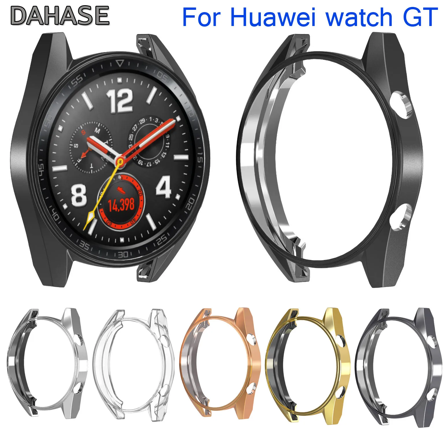 Plating TPU Protective Case for Huawei Watch GT Bumper Cover Soft Silicone Smart Frame Band | Наручные часы
