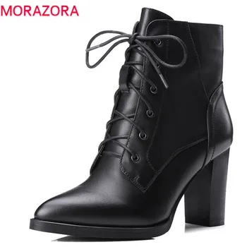 MORAZORA 2020 top quality genuine leather boots pointed toe lace up ankle boots short plush autumn winter high heels dress shoes
MORAZORA 2020 top quality genuine leather boots pointed toe lace up ankle boots short plush autumn winter high heels dress shoes
