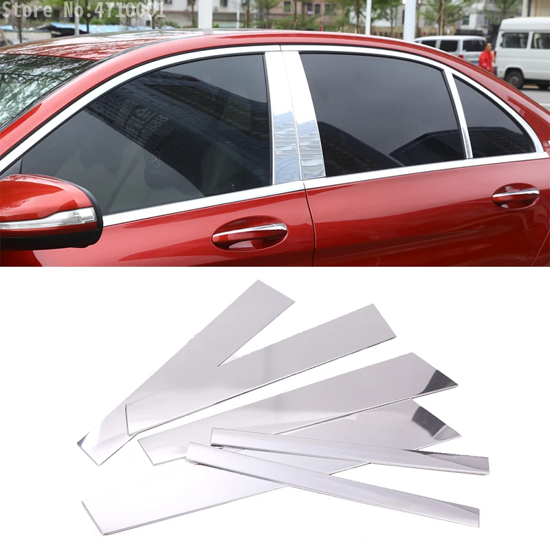 6pcs For Mercedes Benz W205 C Class 2015-2017 Polished Aluminum Alloy Car B C Window Pillar Post Trim Strips Cover Accessory 
6pcs For Mercedes Benz W205 C Class 2015-2017 Polished Aluminum Alloy Car B C Window Pillar Post Trim Strips Cover Accessory